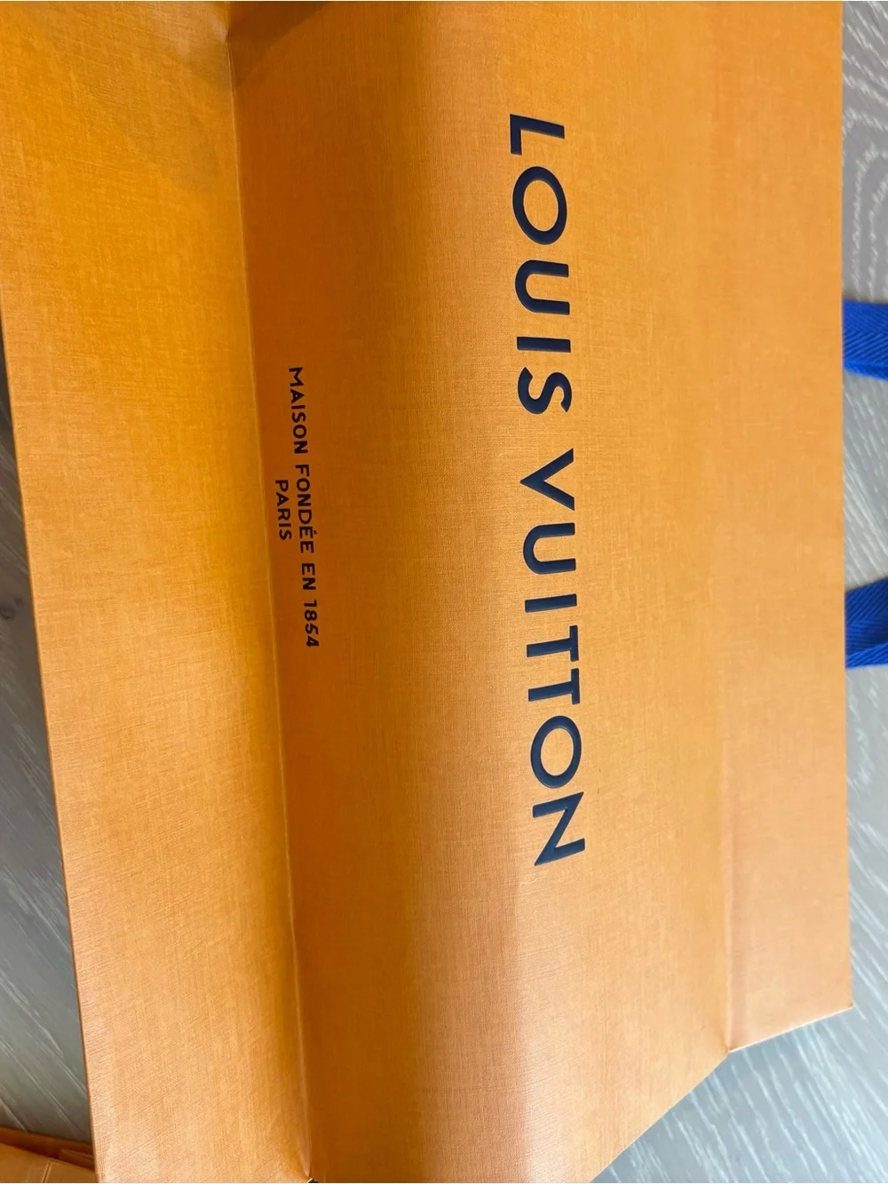 Louis Vuitton Signature Gift Bag Set with Blue Ribbon Handles